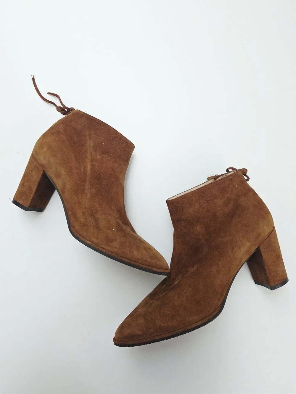 Stuart Weitzman Gardiner Chelsea Suede Ankle Boots Brown Tan Size 9